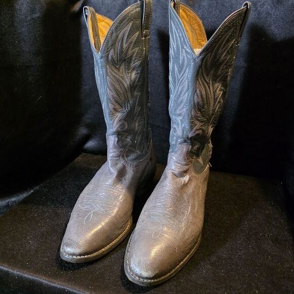 Justin Boots Gray Ostrich Mens 8.5 main image 4